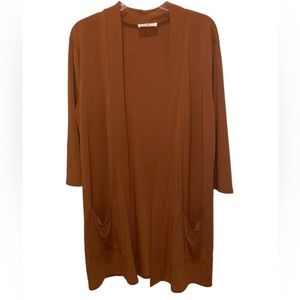 Zenana 1X Cardigan Open Front Pockets